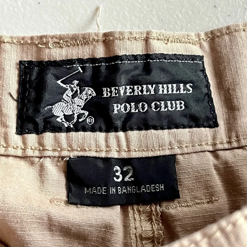 Beverly Hills Polo Club Men’s Tan Cargo Shorts 31 | Classic Lightweight Preppy